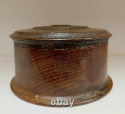 Vintage Handmade Wooden Round Empty Box