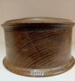 Vintage Handmade Wooden Round Empty Box