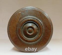 Vintage Handmade Wooden Round Empty Box