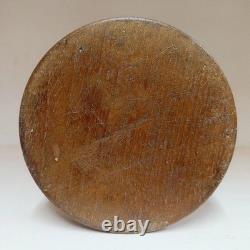 Vintage Handmade Wooden Round Empty Box