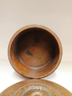 Vintage Handmade Wooden Round Empty Box