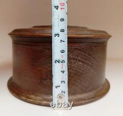Vintage Handmade Wooden Round Empty Box