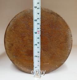 Vintage Handmade Wooden Round Empty Box