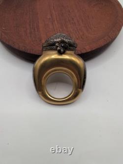 Vintage Handpainted Rochard Limoges Gold Unusual Ring Shaped Trinket Box