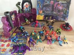 Vintage He Man Snake Mountain Complete With Box 17 Evil Warrior Figures & More