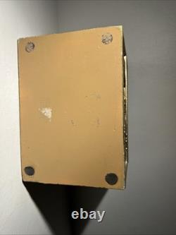 Vintage Heavy Brass-Look Jewelry Box with Hummingbird & Floral Relief