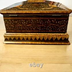 Vintage Hilda Flack Black Gold Finish Hinged Box with Monkeys Flaw