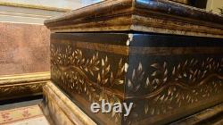 Vintage Hilda Flack Black Gold Finish Hinged Box with Monkeys Flaw