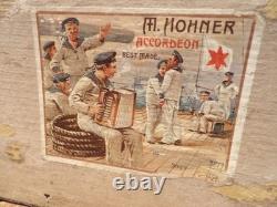 Vintage Hohner 2 Row Accordion Button Box SOUNDS GREAT RESTORATION PARTS