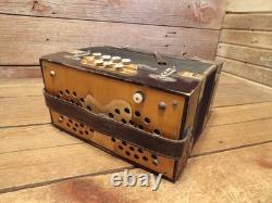 Vintage Hohner 2 Row Accordion Button Box SOUNDS GREAT RESTORATION PARTS