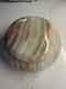 Vintage Honey Onyx (banded Calcite) Lidded Trinket Box Mid-century Decor