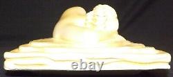 Vintage House of David Trinket Box Featuring Resting Lady On The Lid USA