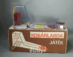Vintage Hungarian Lemez Lemezarugyar Basketball Pinball Table Game Plastic withBox