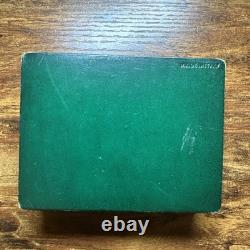 Vintage ITALIAN Mid-Century Mosaic PIETRA DURA Green Leather Box c1950s