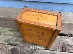 Vintage Idea/Suggestion Box Handmade Wood Burned Functional Folk Art Unique