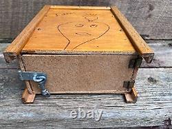 Vintage Idea/Suggestion Box Handmade Wood Burned Functional Folk Art Unique