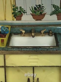 Vintage Ideal Princess Patti Miniature Dollhouse Furniture Kitchen Sink Dish Box