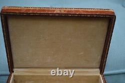 Vintage Il Mosaico Di Firenze Italy Embossed Leather Natural Stone Mosaic Box