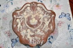 Vintage Incolay Lidded Box and Jardinar Cupids/Floral -Box Has Certificate