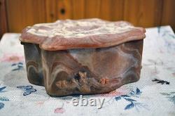 Vintage Incolay Lidded Box and Jardinar Cupids/Floral -Box Has Certificate