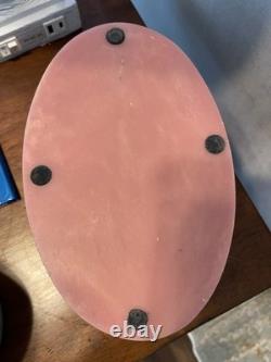 Vintage Incolay Stone Jewelry Boxes Pink And Blue With Double Facing Peacocks