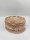 Vintage Incolay Stone Pink Box Victorian Scene Handcrafted Usa Jewelry Floral