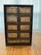 Vintage Indian Hand Carved Chest Box 9 Drawer Brass Fronts 17 Tall