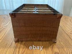 Vintage Indian Hand Carved Chest Box 9 Drawer Brass Fronts 17 Tall