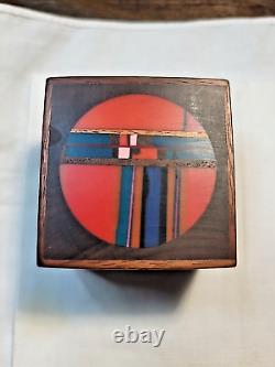 Vintage Inlayed Robert McKeown Wooded Trinket Box signed Circa 1979