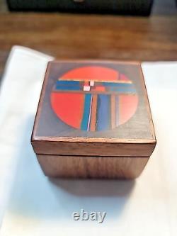 Vintage Inlayed Robert McKeown Wooded Trinket Box signed Circa 1979