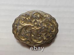 Vintage Italian 800 Silver Turquoise Enamel Ornate Hinged Trinket Pill Snuff Box