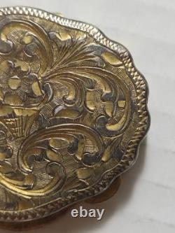 Vintage Italian 800 Silver Turquoise Enamel Ornate Hinged Trinket Pill Snuff Box