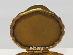 Vintage Italian 800 Silver Turquoise Enamel Ornate Hinged Trinket Pill Snuff Box