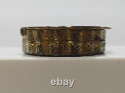 Vintage Italian 800 Silver Turquoise Enamel Ornate Hinged Trinket Pill Snuff Box