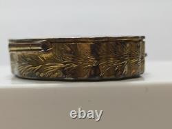 Vintage Italian 800 Silver Turquoise Enamel Ornate Hinged Trinket Pill Snuff Box