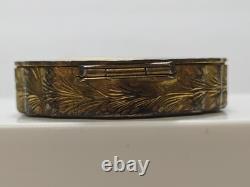 Vintage Italian 800 Silver Turquoise Enamel Ornate Hinged Trinket Pill Snuff Box