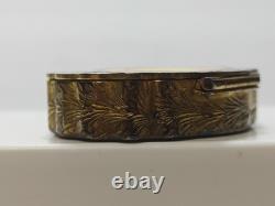 Vintage Italian 800 Silver Turquoise Enamel Ornate Hinged Trinket Pill Snuff Box