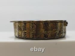 Vintage Italian 800 Silver Turquoise Enamel Ornate Hinged Trinket Pill Snuff Box