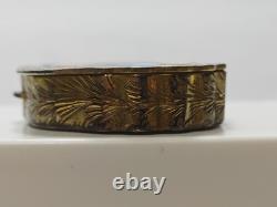 Vintage Italian 800 Silver Turquoise Enamel Ornate Hinged Trinket Pill Snuff Box