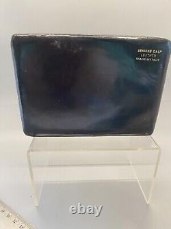 Vintage Italian Calf Leather Box. Dk Brwn. Leather Lined. Silver Gilt. Mid 1960s
