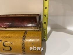 Vintage Italian Florentine Book Boxes Set of 2 Hand Painted Gilt Decorative