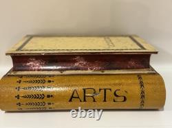Vintage Italian Florentine Book Boxes Set of 2 Hand Painted Gilt Decorative
