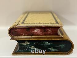 Vintage Italian Florentine Book Boxes Set of 2 Hand Painted Gilt Decorative