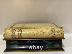 Vintage Italian Florentine Book Boxes Set of 2 Hand Painted Gilt Decorative