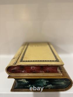 Vintage Italian Florentine Book Boxes Set of 2 Hand Painted Gilt Decorative