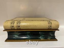 Vintage Italian Florentine Book Boxes Set of 2 Hand Painted Gilt Decorative