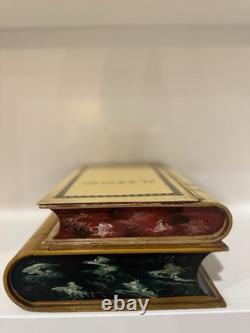 Vintage Italian Florentine Book Boxes Set of 2 Hand Painted Gilt Decorative