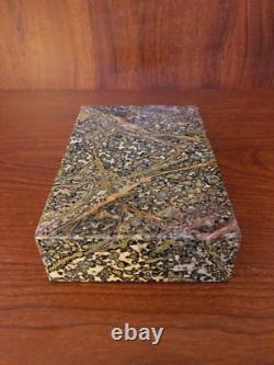 Vintage Italian Hinged Box Fabricated from Ocean Jasper Hard Stone Circa 1970