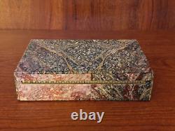 Vintage Italian Hinged Box Fabricated from Ocean Jasper Hard Stone Circa 1970