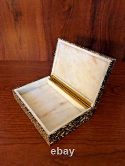 Vintage Italian Hinged Box Fabricated from Ocean Jasper Hard Stone Circa 1970